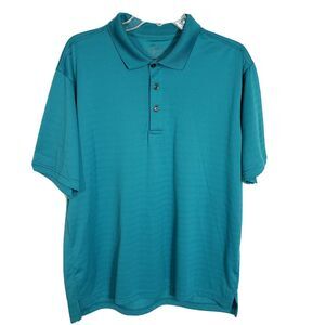 Golden Bear Performance Mens Polo Shirt Size XL Teal Short Sleeve Golf Textured